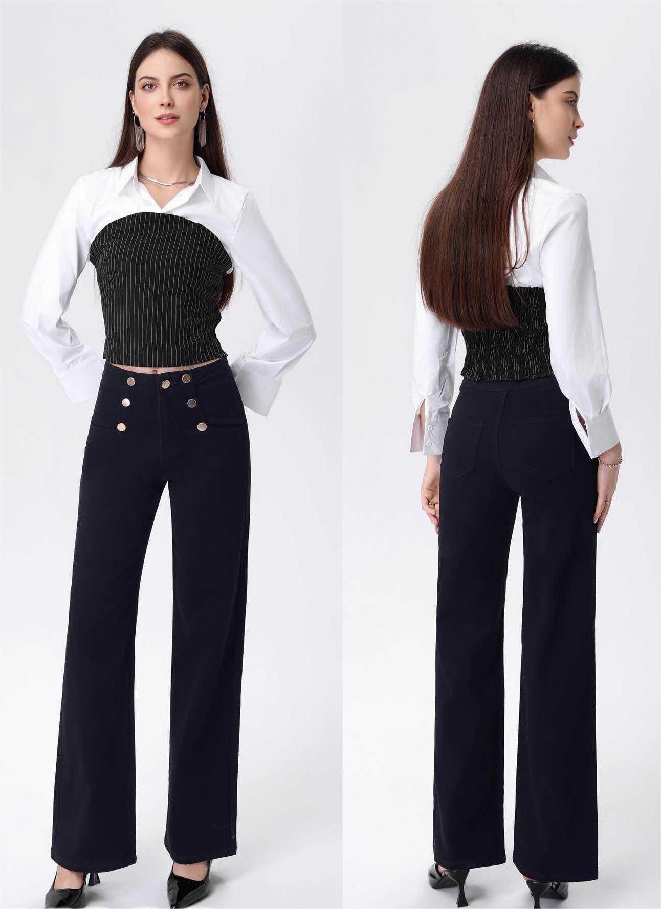 WIDE-LEG MID WAIST JEANS 6296A
