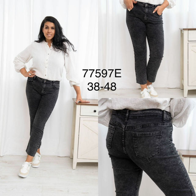 WIDE-LEG MID WAIST JEANS 77597E