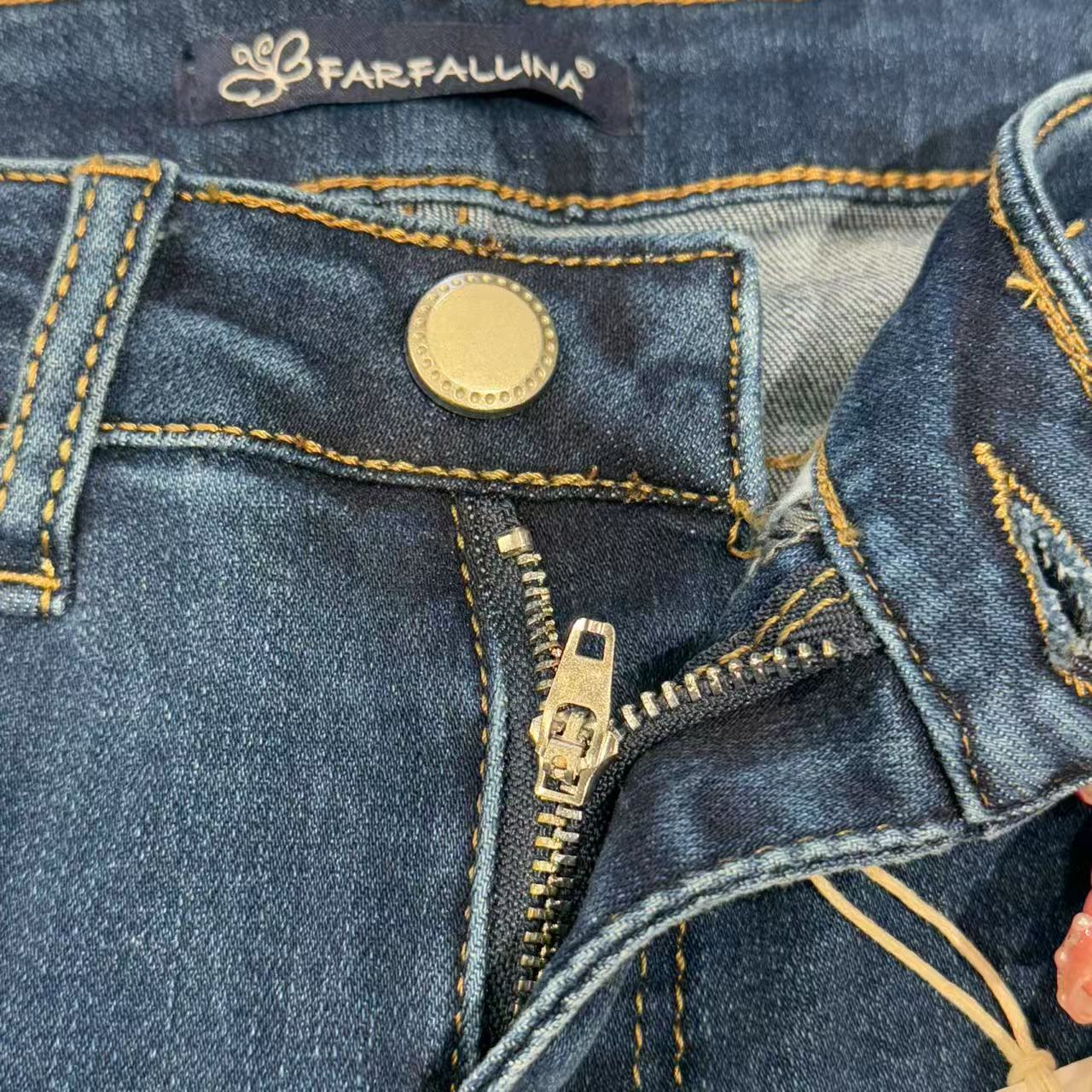 NAVY BLUE HIGH-WAIST SCULPT JEANS F7325