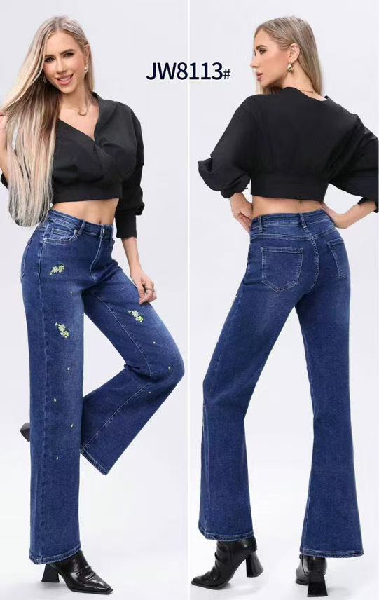 NAVYBLUE FLARED HIGH-WAIST JEANS JW8113