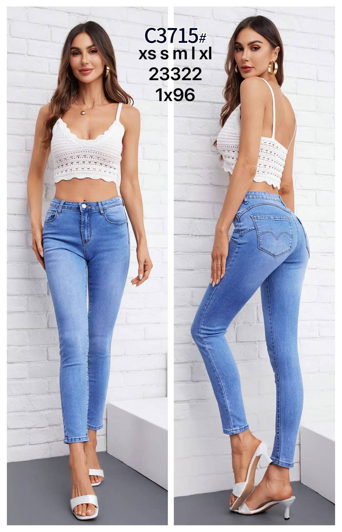 Slimming high-waisted  jeans C3715