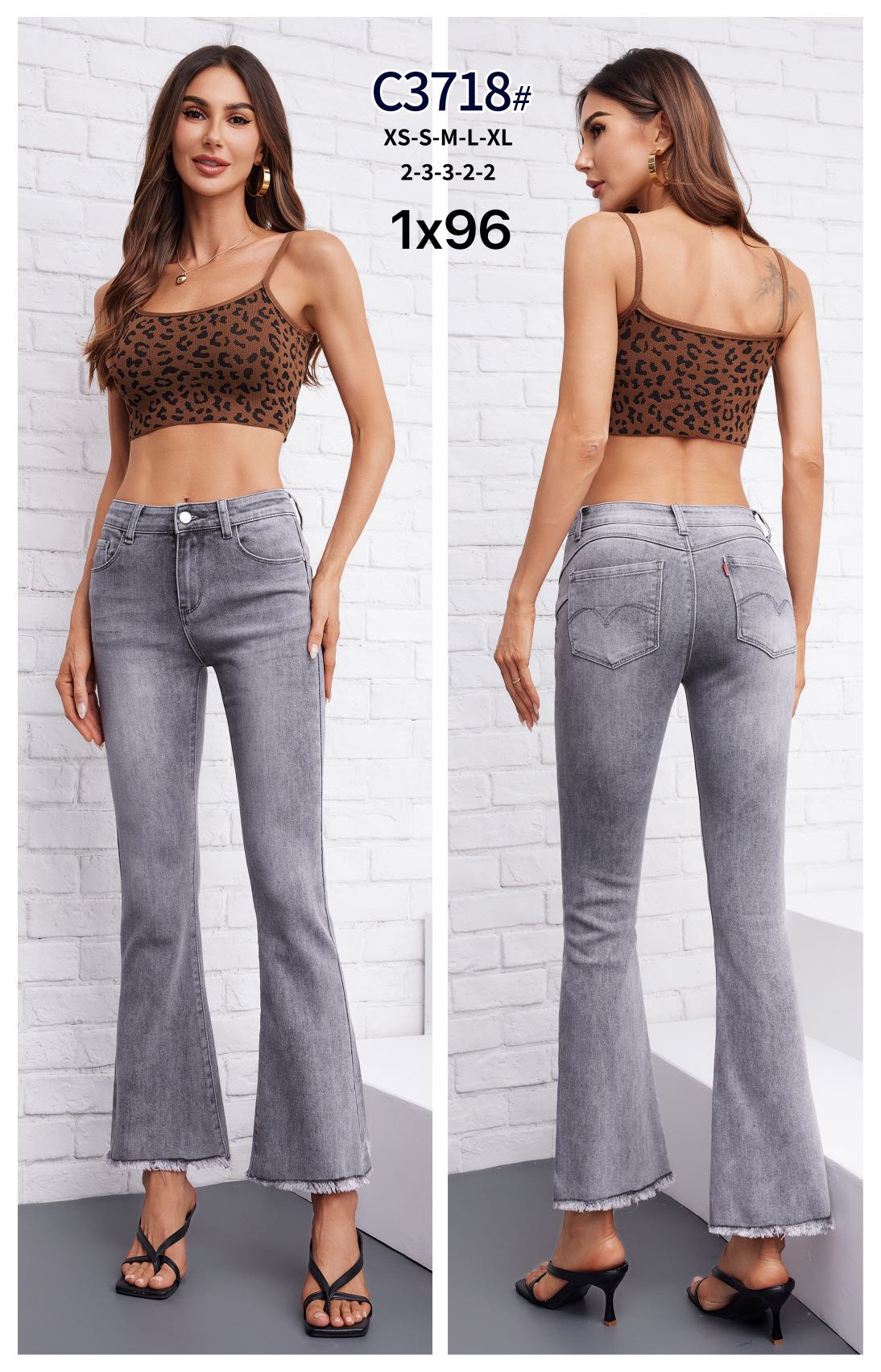 FLARED MID-WAIST JEANS C3718