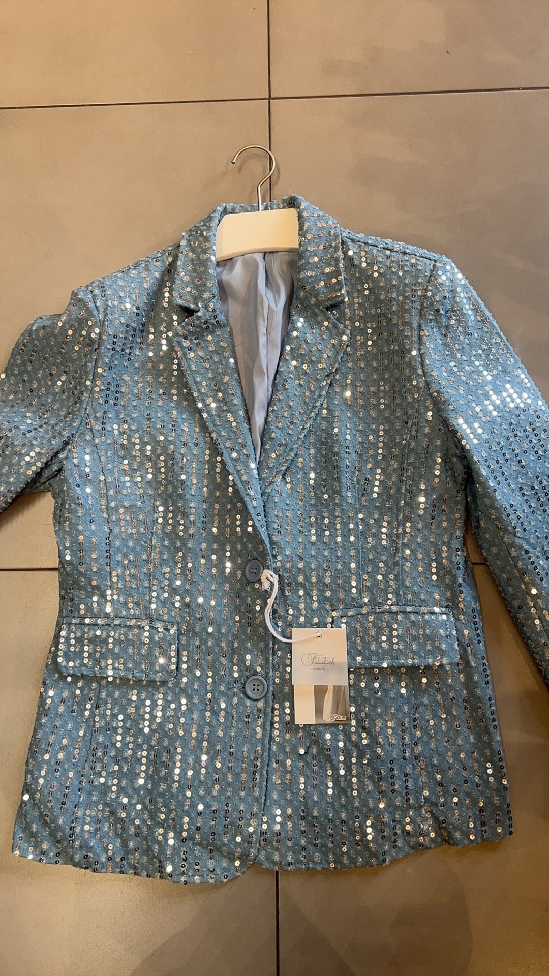 SEQUINNED DENIM SUIT JACKET FW010