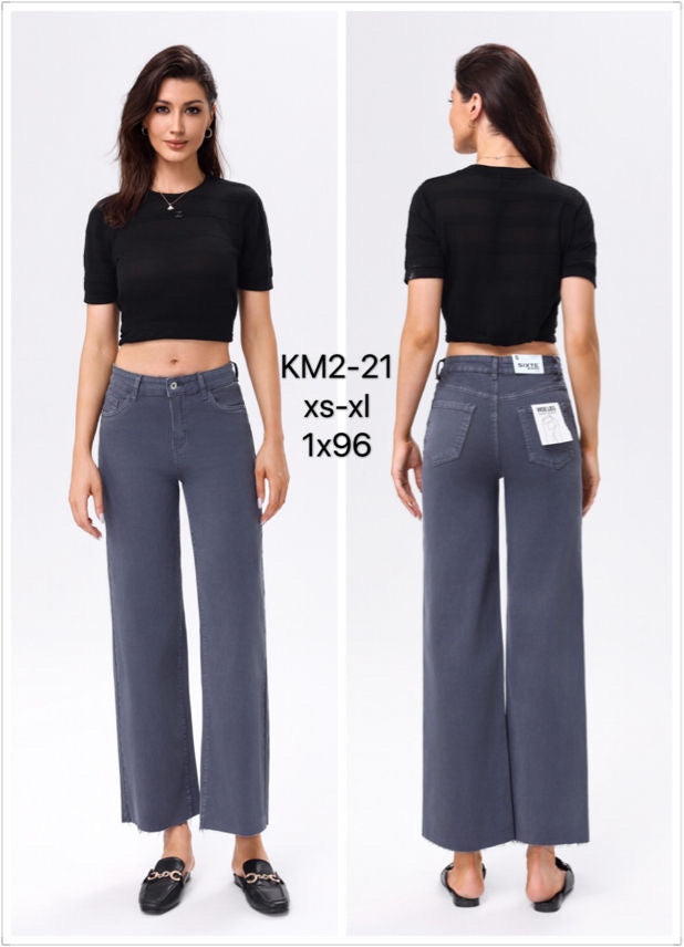 WIDE-LEG MID WAIST JEANS KM2-21