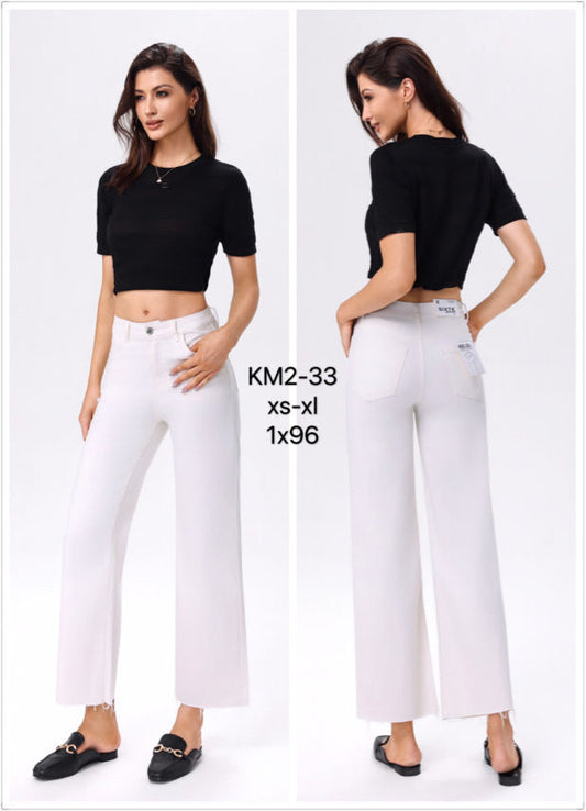 WIDE-LEG MID WAIST JEANS KM2-33