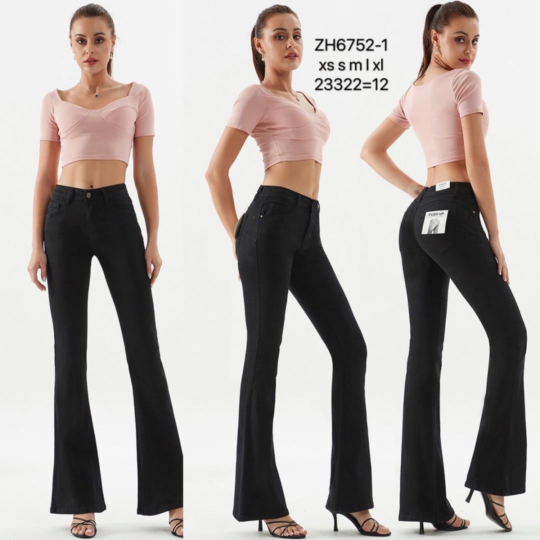 FLARED HIGH-WAIST JEANS ZH6752-1